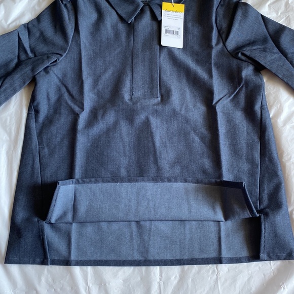 FIGS Scrubs Technical Collection Watamu Top Women XXS Blue Chambray Long Sleeve - Picture 6 of 9